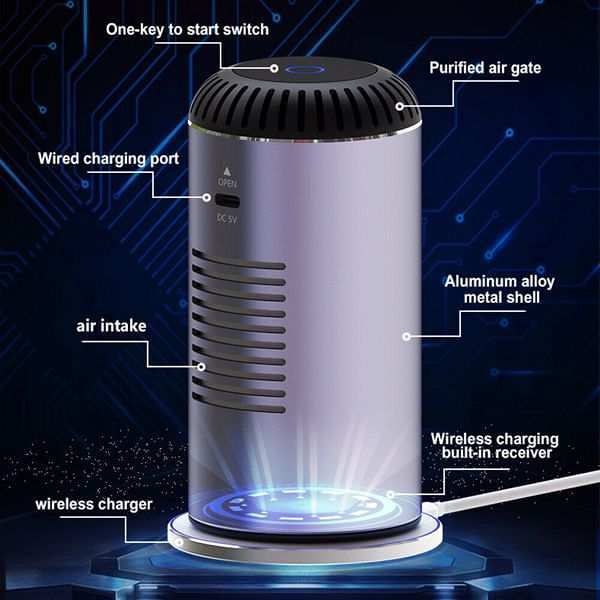 Room Car Air Purifier Home Smoke Cleaner Indoor Dust Odor Remover by Veasoon