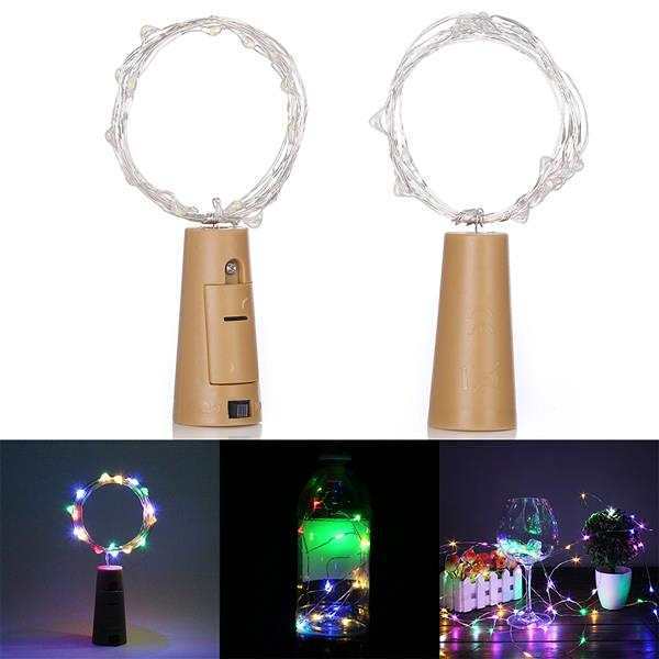 2m 20 LED Mini Bottle Stopper Lamp String Bar Decoration String Light by Veasoon