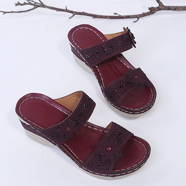 2023 Women Casual Shoes Vintage Flower Fish Mouth Sandals
