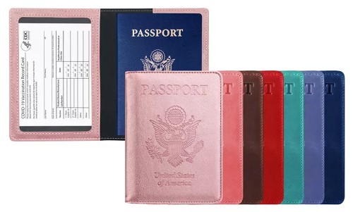 RFID Multi-function Passport Holder with CDC Vaccination Card Slot