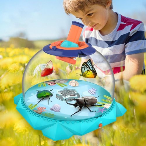 Experimental Biological Observation Barrel Insect Catcher with 4x Magnifying Glass - Retractable, Waterproof