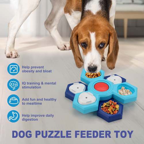 Interactive slow feeder dog bowl.