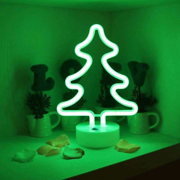 AMZER Neon LED Holiday Light with Holder – Warm Fairy Decorative Lamp by Veasoon