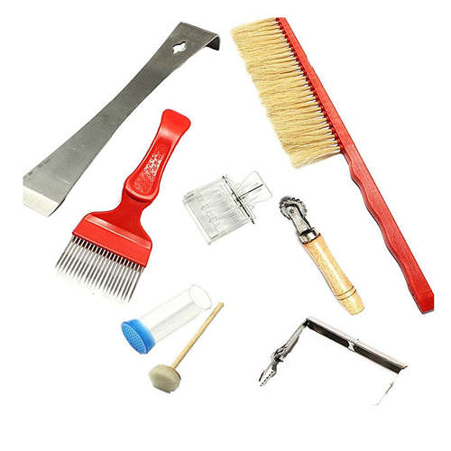 7 Pcs Beekeeping Supplies Tool Kit Queen Catcher Bee Brush Hive Frame Holder for Beekeeper