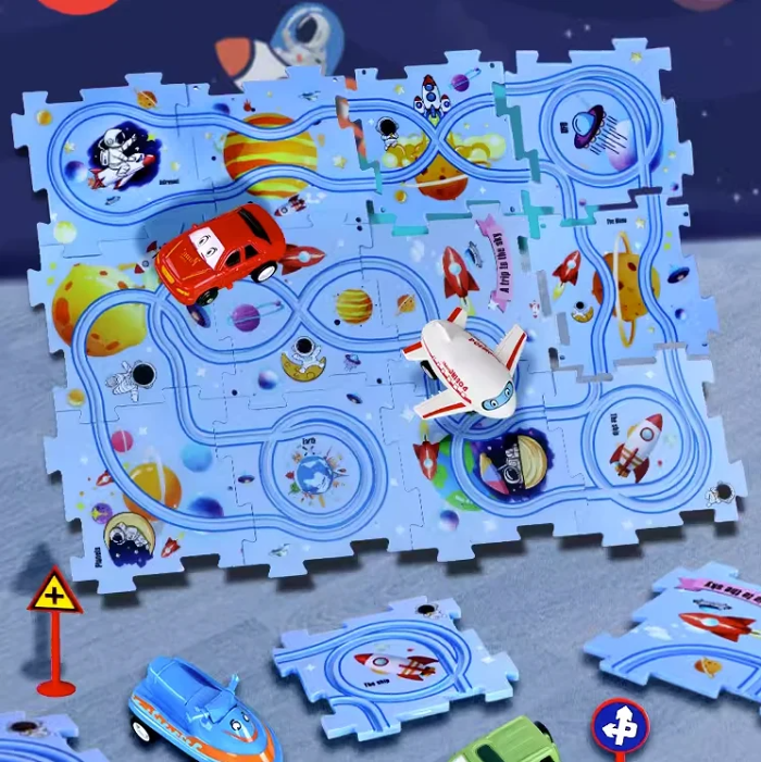 PuzzleRacer Kids Car Track Set