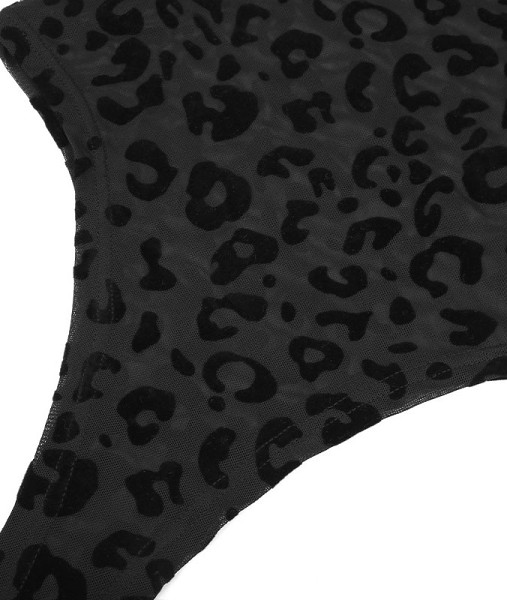 Leopard Print  Women'S Mesh Bodysuit