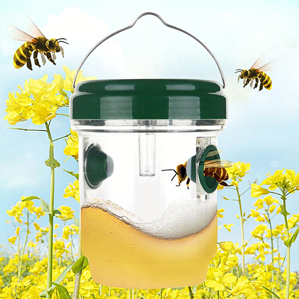2 Pack Solar Wasp Trap Hanging with LED Light