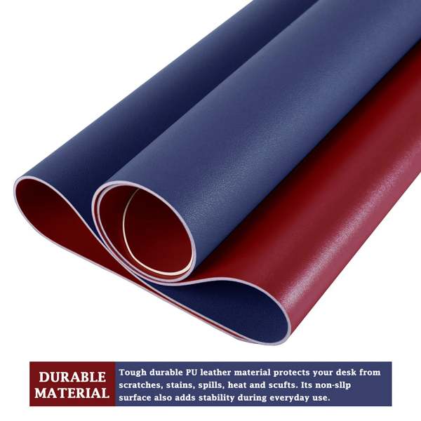 Dual-Sided Multifunctional Desk Pad Waterproof Faux Leather Computer Desk Mat
