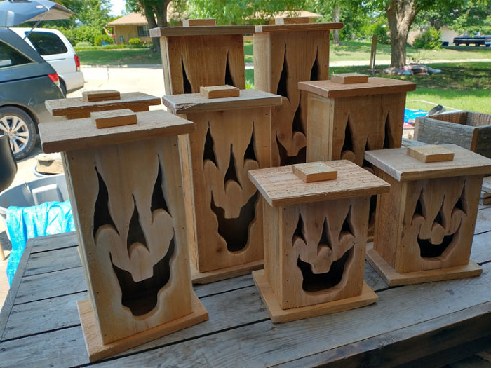 Halloween Pumpkin Wooden Lantern