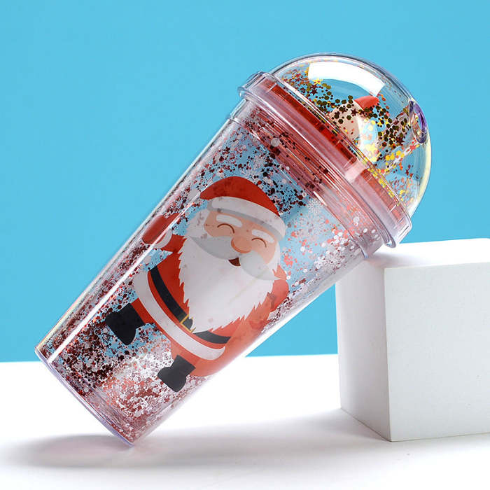 Cartoon Christmas Straw Cups