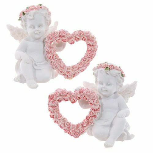 Angel with a rose heart