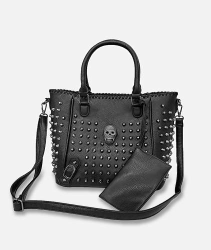 Black Large Cross Body Handbags With Rivets