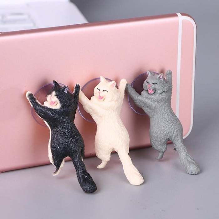 Cute Cat Phone Holder - Smartphone Holder Stand Sucker Design