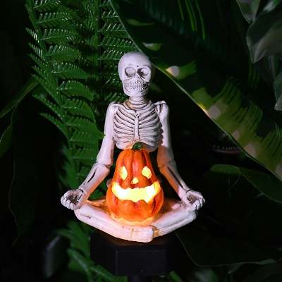 Pumpkin Skull Halloween Plug-In Floor Lamp