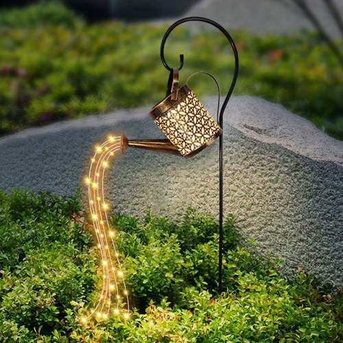 Solar Shower Watering Can Outdoor Fairy Light With Post