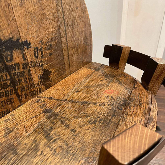 Bourbon whiskey barrel shelf