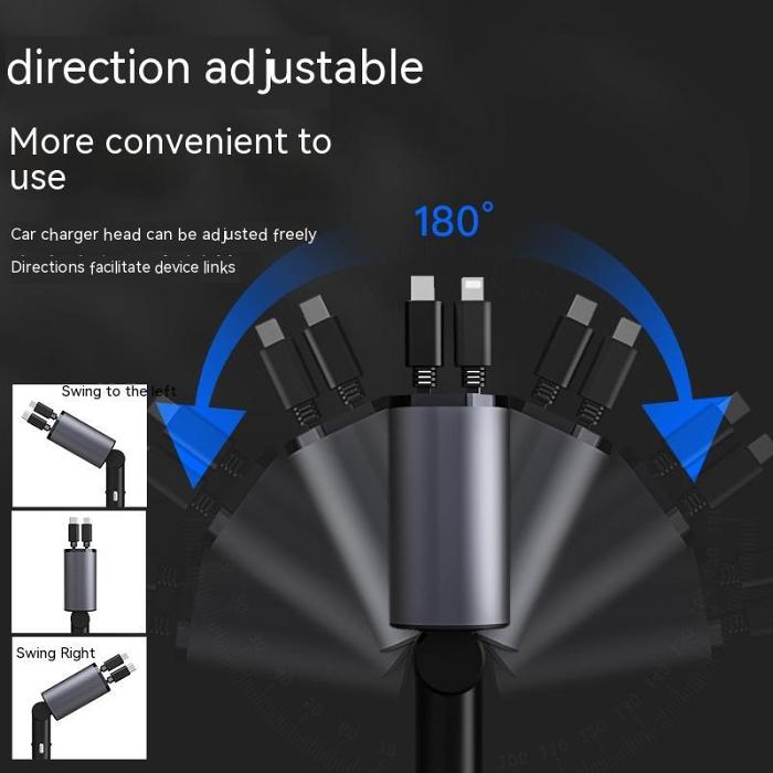 100W Super Fast Car Charger: USB and Type-C Adapter
