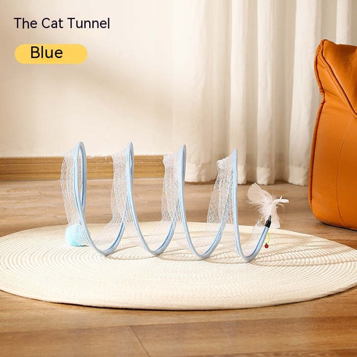 Foldable S-shaped cat tunnel.