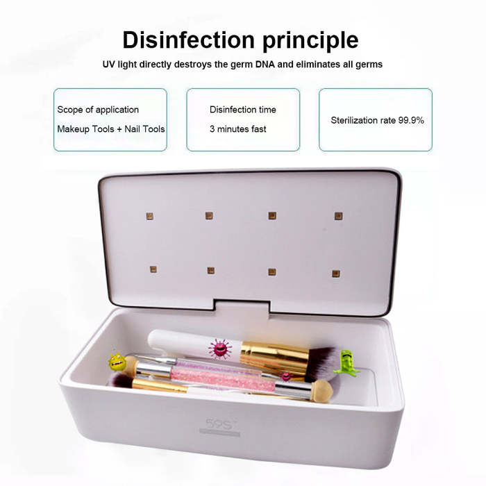 LED UV Sterilizer Box UV Light Bacteria Sanitizer for Cell Phone Makeup Tools Toothbrush