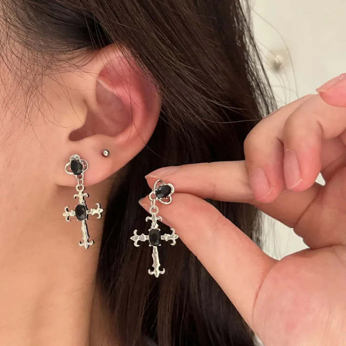Gothic Vintage Cross Earrings