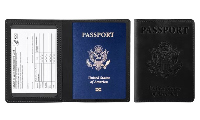 RFID Multi-function Passport Holder with CDC Vaccination Card Slot