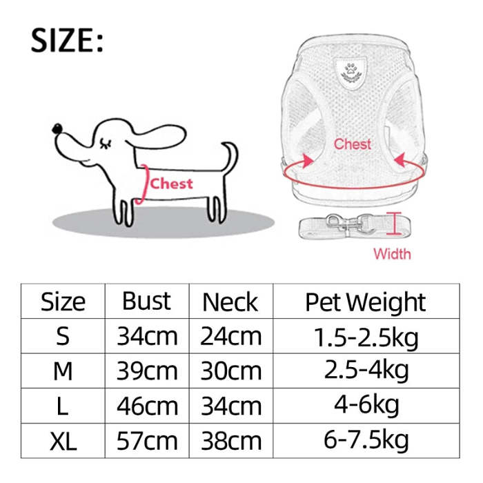 Cat Dog Harness Adjustable Vest Walking