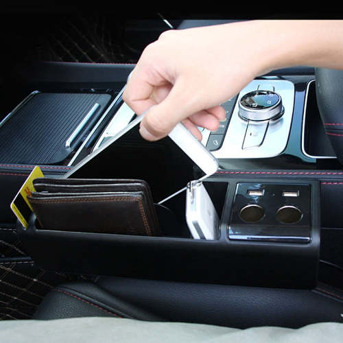 3 In 1 Premium Car Seat Gap Organizer Storage Box With Dual USB Charging