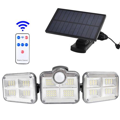 Solar Sensor Light 122 LED 3Head Outdoor Spotlight with 3 Modes by Veasoon