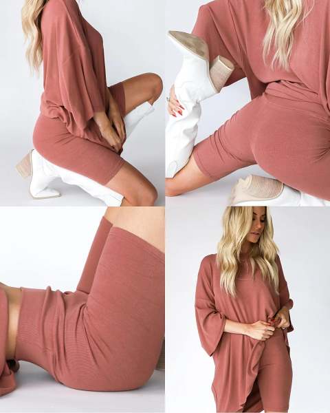 2 Piece Outfit Lounge All Weekend Skin-Friendly Set