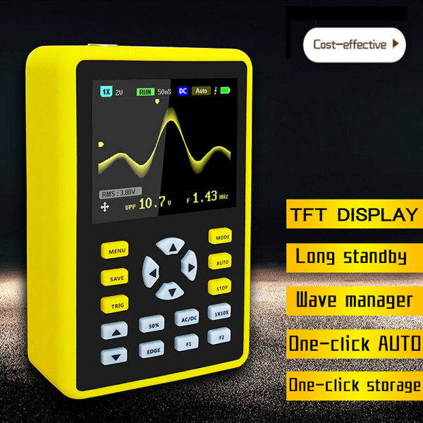 Handheld Digital Tablet Oscilloscope Portable Storage Oscilloscope Kit 100MHz Bandwidth 500MS/s 5012H 2.4 Screen