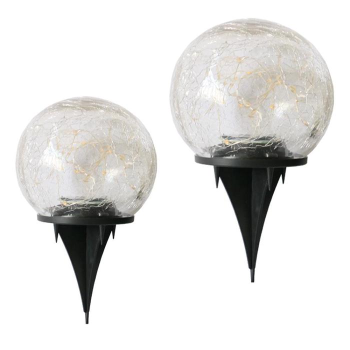LED Solar Garden Light Cracked Glass Ball