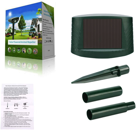 Solar Powered Ultrasonic Chipmunk Repellent- Get Rid of Chipmunks in 48 Hours