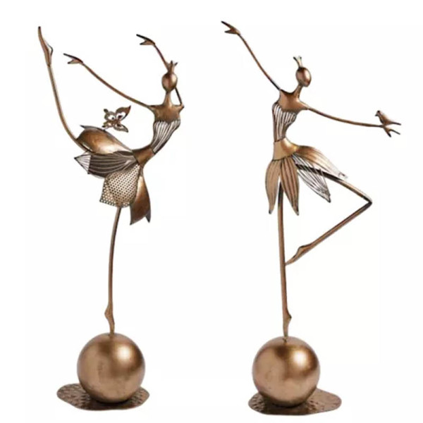 Dancing Girl Decor Metal Garden Statue
