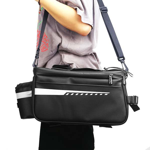 Bike Trunk Cooler Bag with Tail Light, Bicycle Rear Rack Bag with Insulated, Storage,  8L for Traveling Commuting Camping