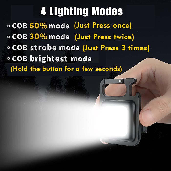 Mini Cob Rechargeable Keychain Flashlight