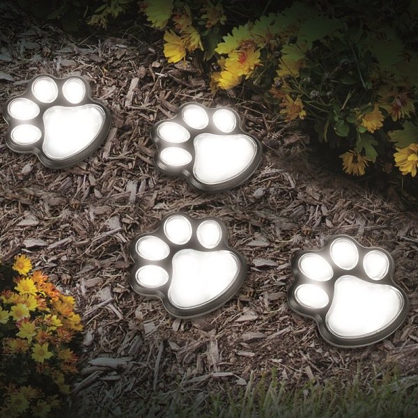Solar Paw Print Garden Lights