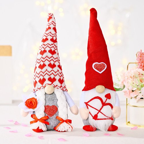 Red Love Hat Dwarf Doll Valentine's Day Decorations
