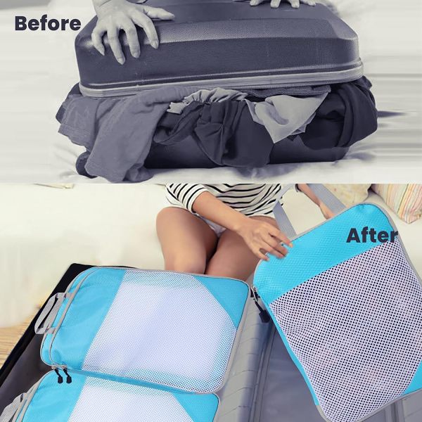 Expandable & Compression Packing Cubes – 6X Pcs