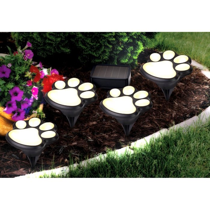 Solar Paw Print Garden Lights