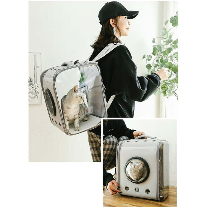 Large Pet Backpack Portable Space Capsule Breathable Window Cat Carrier
