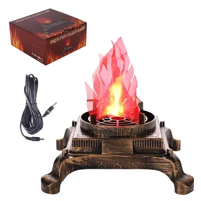 3D Artificial Fake Fire Flames- 110V LED Effect Light Electric, Fake Flame Light, 3D Flickering Fire Flame Electronic Flame Night Light