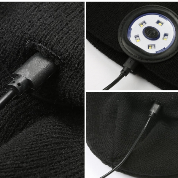 LED Bluetooth Beanie Lighted Hat Built-in Stereo Speakers & Mic