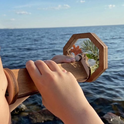 Diy Kaleidoscope Kit For Kids Magic Rotating Kaleidoscope Glasses Outdoor Toy Assembly Kit Handmade Working Kaleidoscope Nature Lovers Gift