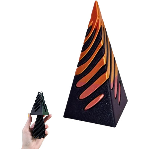 Impossible Pyramid Passthrough Sculpture,Pyramid Passthrough Sculpture,3D Printed Spiral Cone Toy Decor Home Desktop Figurines Art Decoration