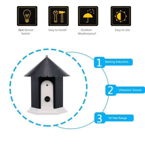 Pet Dog Outdoor Bark Control Ultrasonic Sound Stop Barking Device