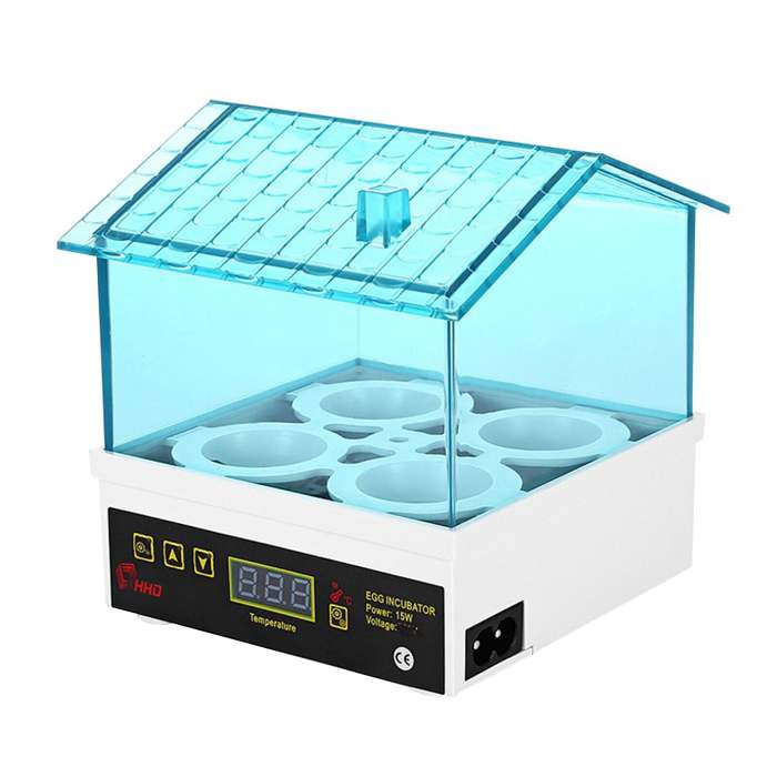 4 Eggs Fully Automatic Incubator Digital Poultry Hatcher Egg Turning LED Lamp