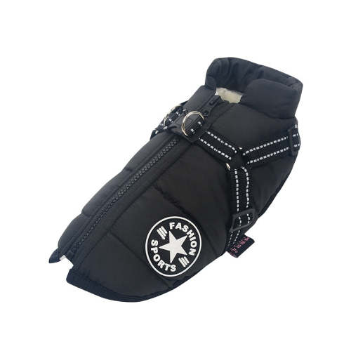 Pet Waterproof Winter Warm Dog Jacket With Harness