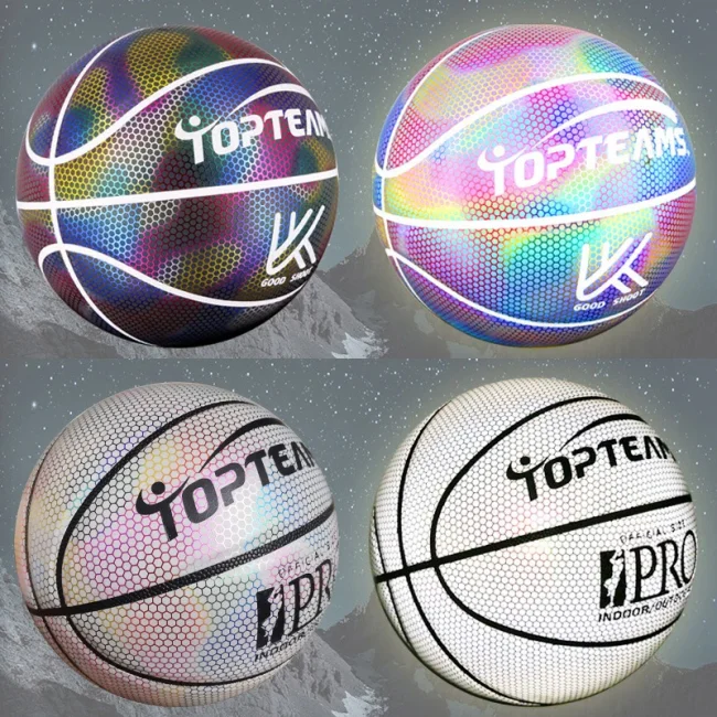 Holographic Glowing Reflective Basketball