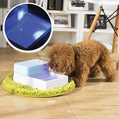 1.8L LED + UV Sterilization Automatic Pet Water Fountain 12V Pet Water Dispenser Drinking Filter Bowl for Dogs Cats