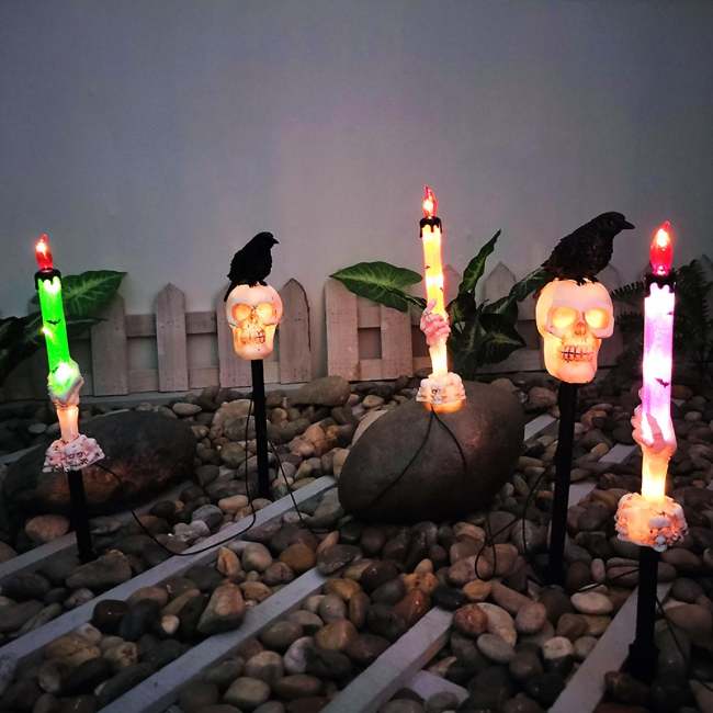 Ghost Hand Candle Halloween Plug-In Floor Lamp